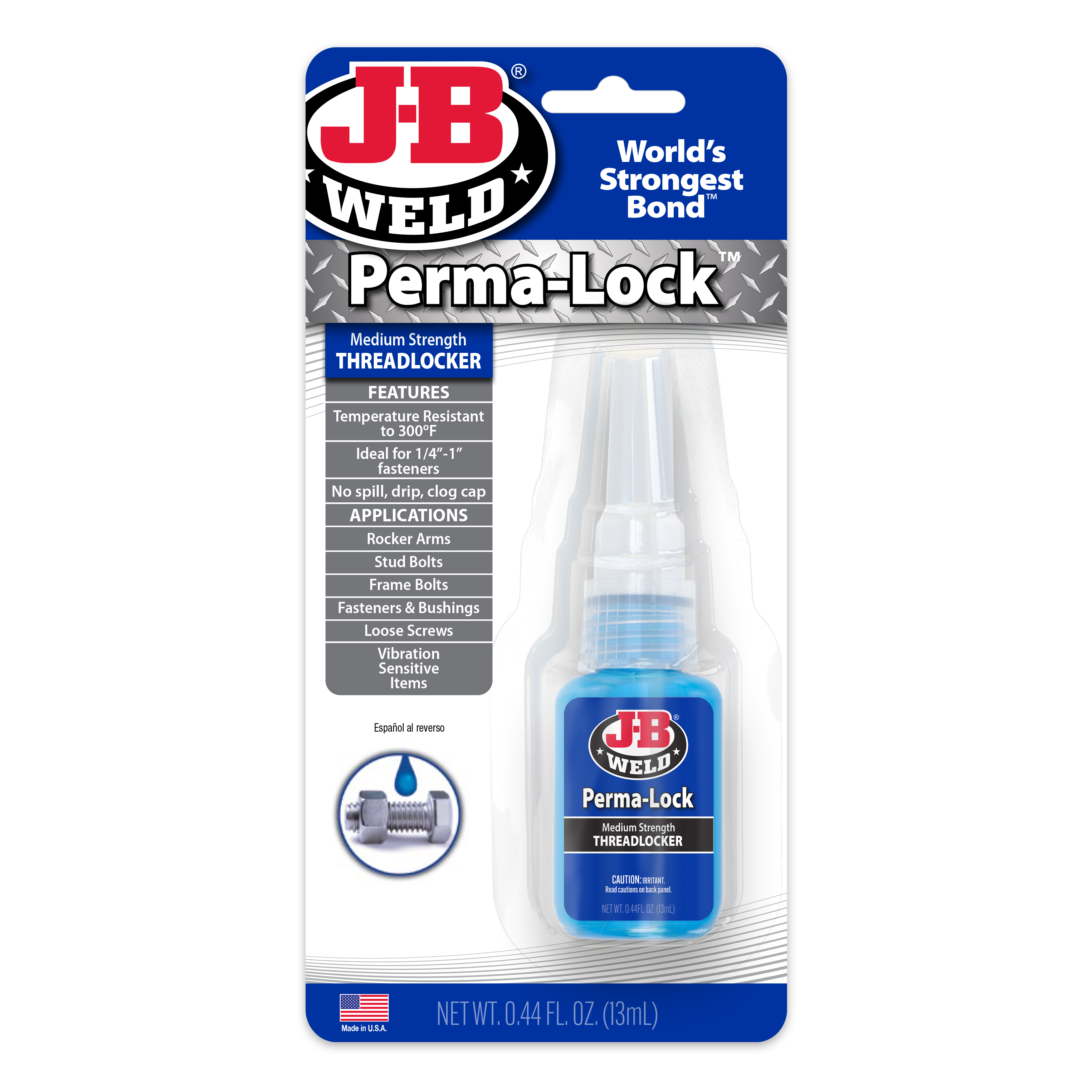 J-B Weld&reg; Perma-Lock&trade; Threadlockers - Medium Strength - .44 oz - Q6